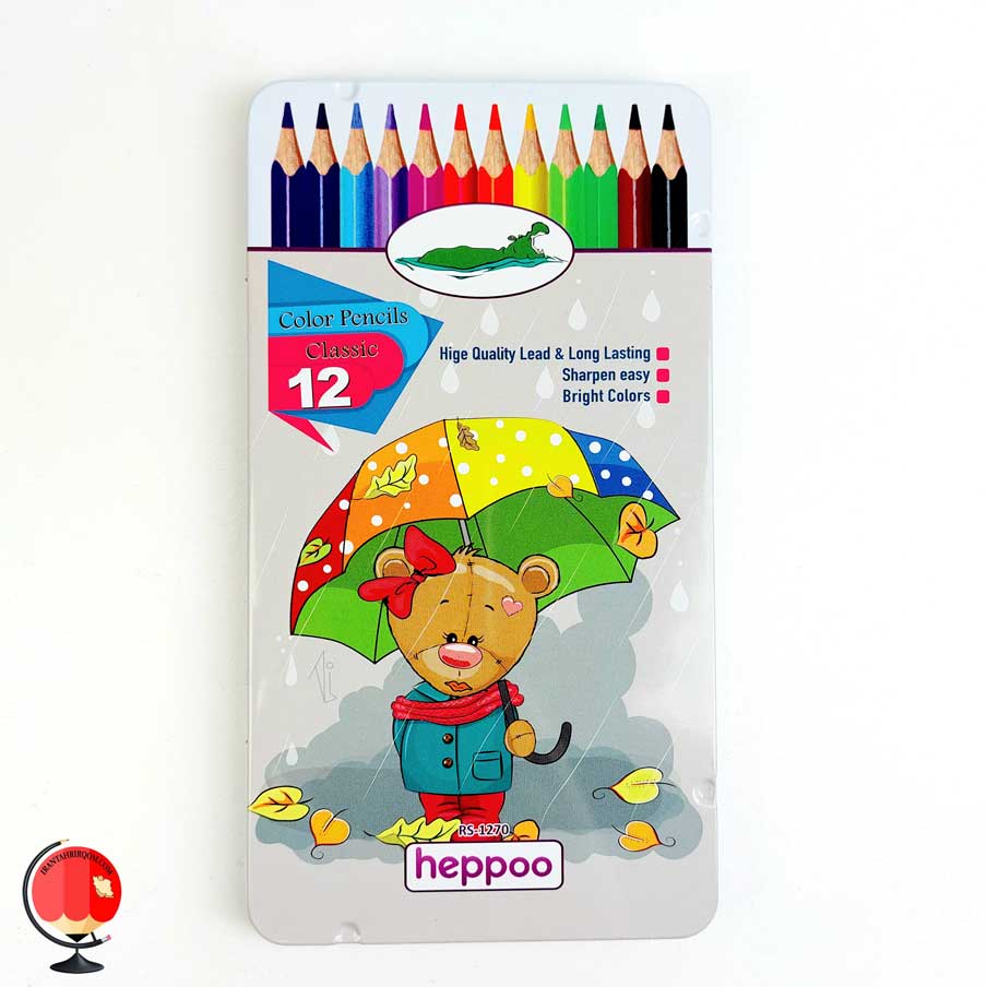 مداد رنگی هیپو 12 رنگ جعبه فلزی