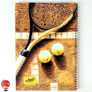 خرید دفتر مشق 80 برگ سیمی طرح تنیس جلد طلقی آپادانا