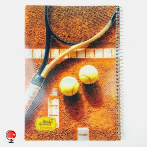 خرید دفتر مشق 50 برگ سیمی طرح تنیس جلد طلقی آپادانا