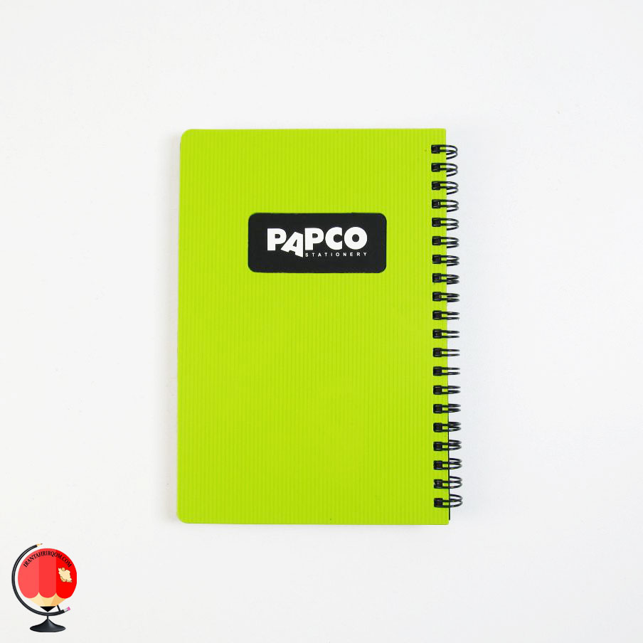 خرید دفترچه یادداشت سیمی سبز متالیک پاپکو
