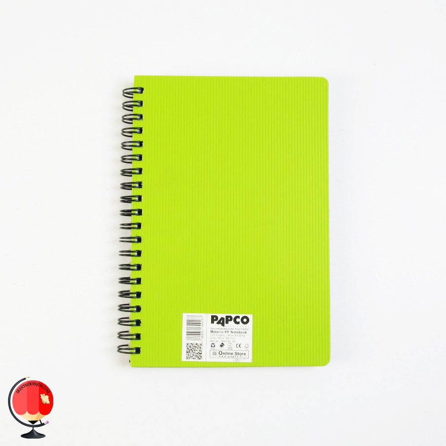 خرید دفترچه یادداشت سیمی سبز متالیک پاپکو