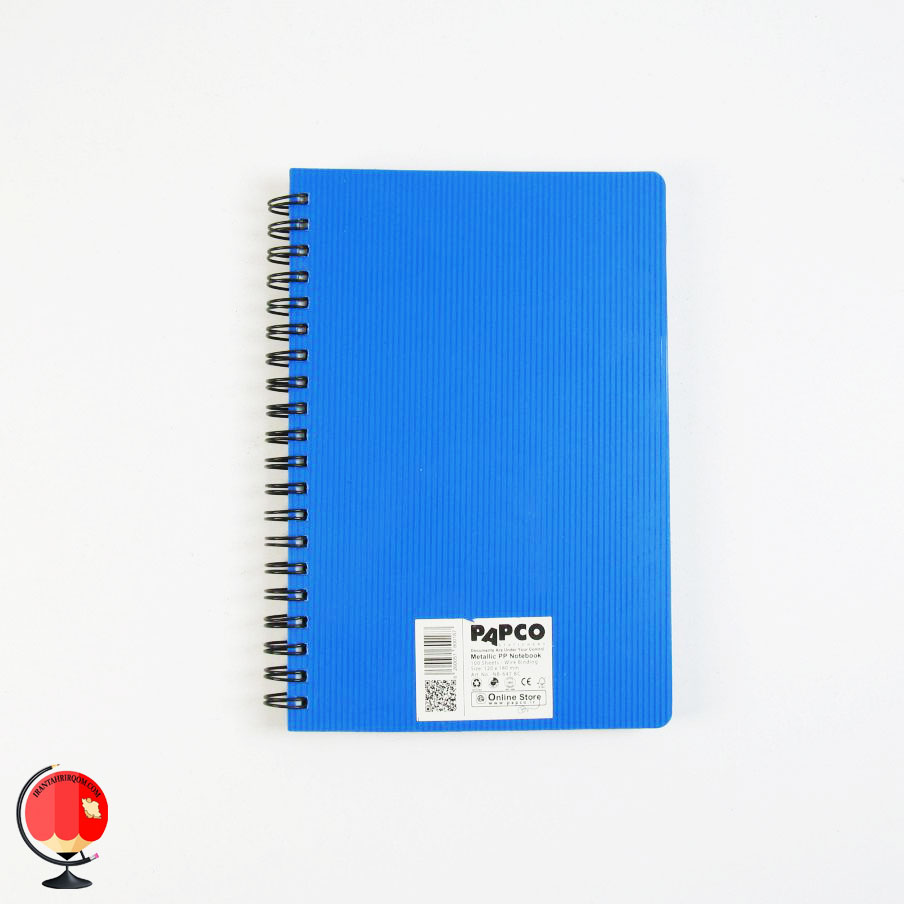 قیمت دفترچه یادداشت سیمی آبی متالیک پاپکو