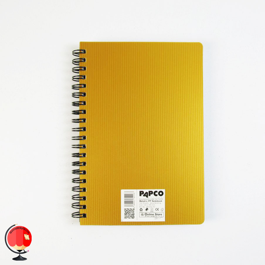 خرید دفترچه یادداشت سیمی زرد متالیک پاپکو