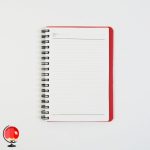 دفترچه یادداشت سیمی راه راه رنگ قرمز پاپکو
