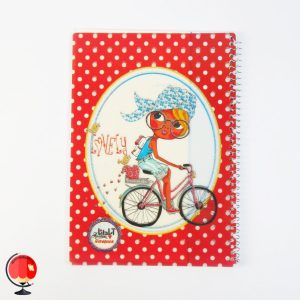 خرید دفتر نقاشی 50 برگ سیمی طرح دختر دوچرخه سوار جلد طلقی آپادانا