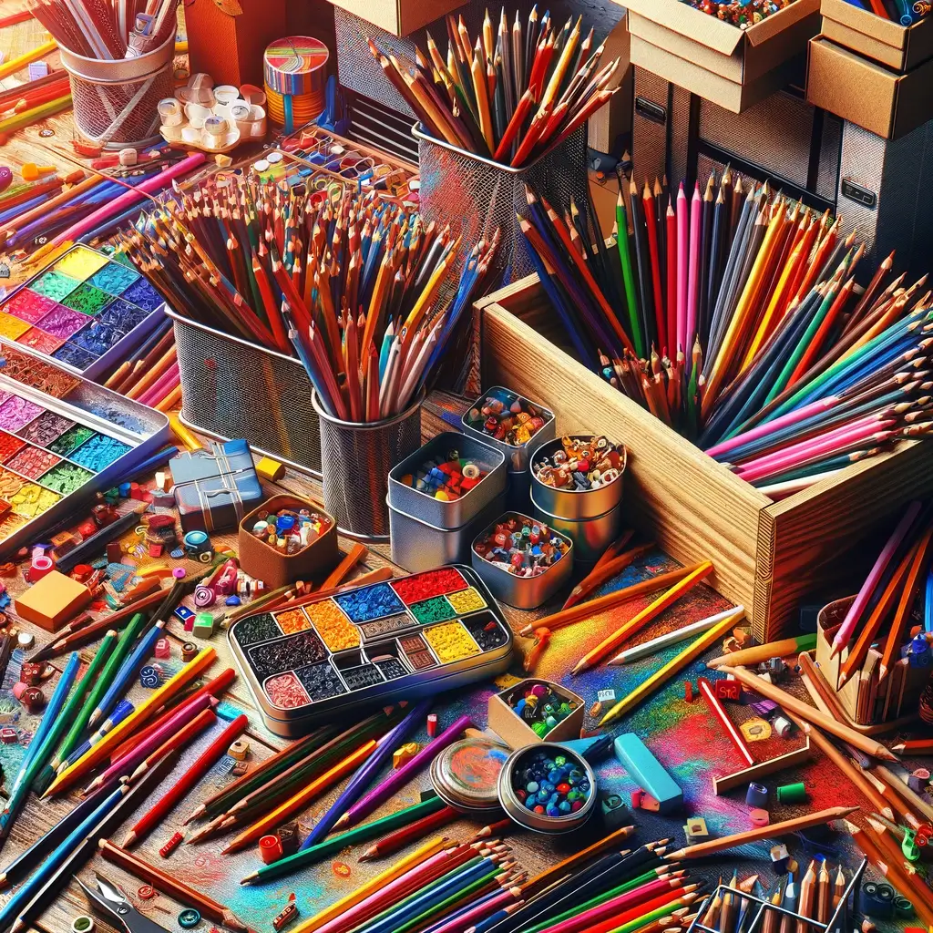 مداد رنگی مهمترین وسیله برای نقاشی کودکان است.