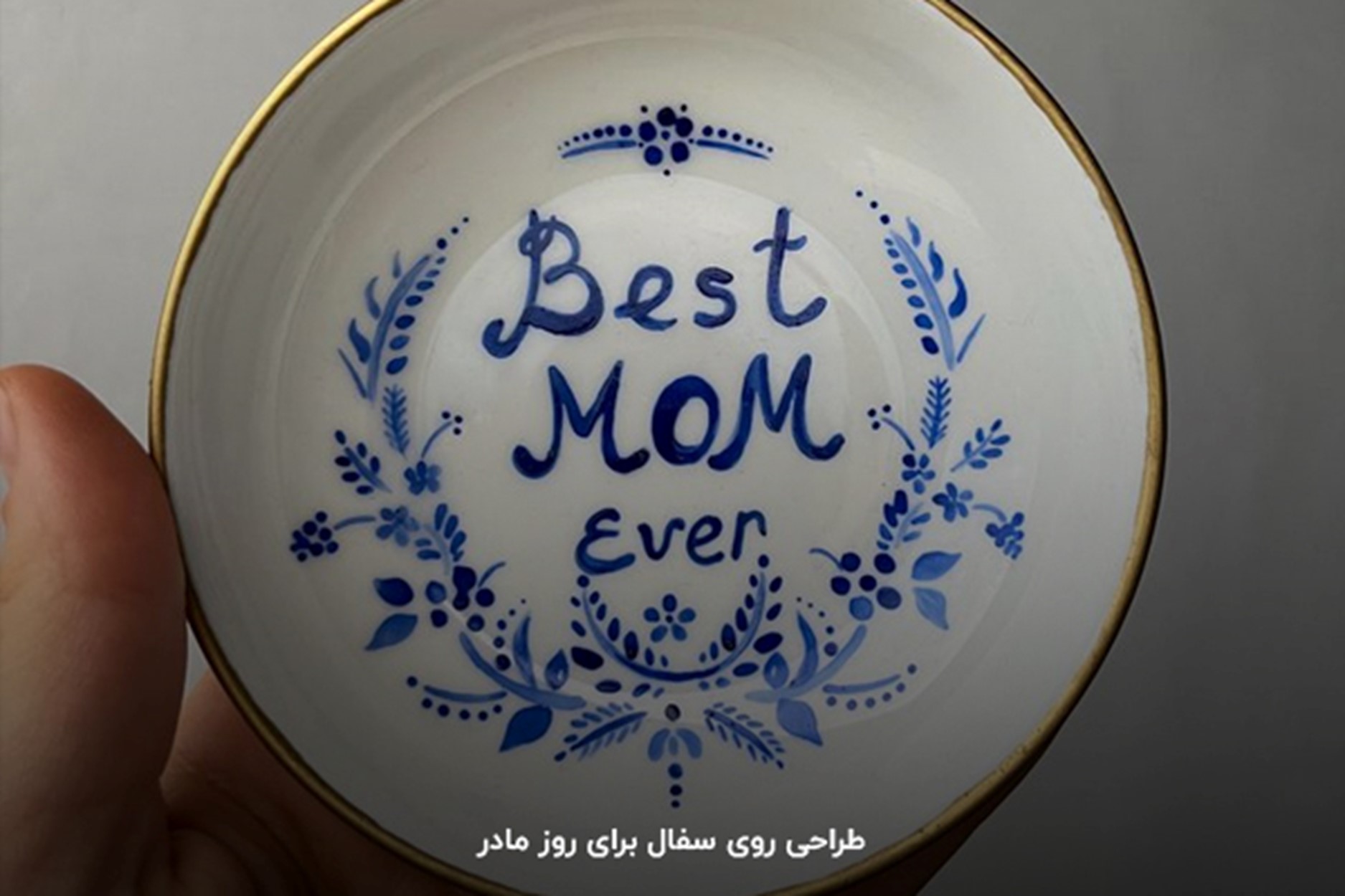 نقاشی روی سفال برای روز مادر