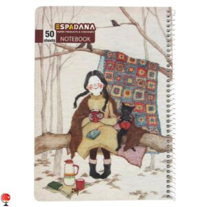 خرید و قیمت دفتر مشق 50 برگ سیمی طرح زمستان اسپادانا
