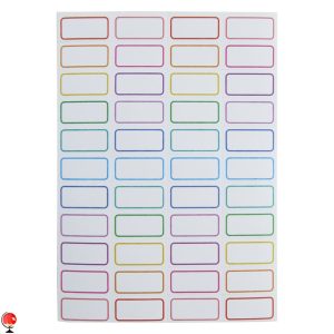 خرید و قیمت برچسب اسم ساده دور رنگی 2.5×1.3