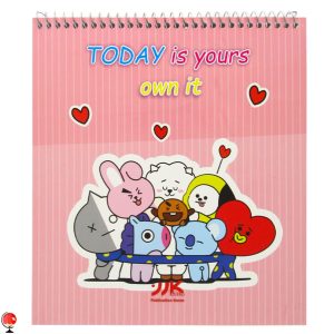 خرید و قیمت دفتر نقاشی مربعی سیمی طرح BT21 کارن