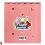 خرید و قیمت دفتر نقاشی مربعی سیمی طرح BT21 کارن