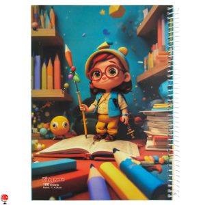 خرید و قیمت دفتر مشق 100 برگ سیمی طرح مداد کینگ