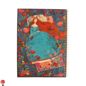 دفتر مشق 80 برگ سیمی طرح گل دختر کینگ