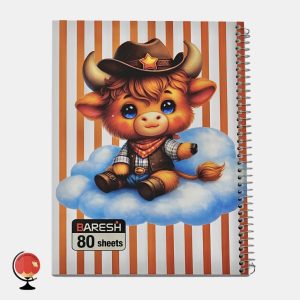 خرید و قیمت دفتر مشق 80 برگ سیمی طرح کابوی بارش