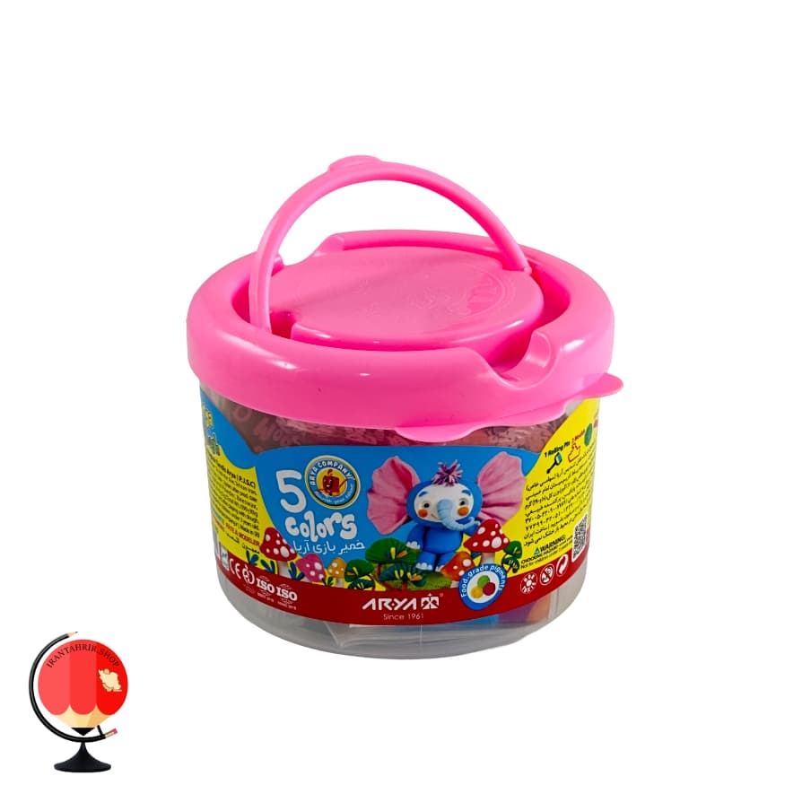 خرید و قیمت خمیر بازی 5 رنگ سطلی آریا