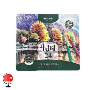 خرید و قیمت مداد رنگی آرتیست آریا 24 رنگ جعبه فلزی