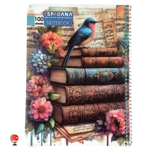 خرید و قیمت دفتر مشق 100 برگ سیمی طرح کتاب اسپادانا